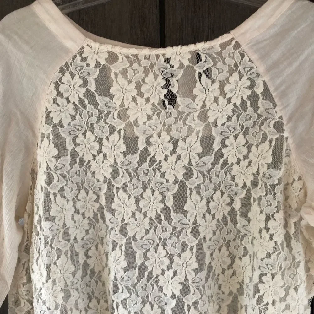 Free People Lace Top With Fringe‎